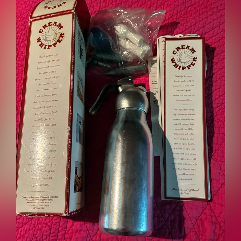 Cream Whipper with recipes inside by Williams Sonoma From Switzerland